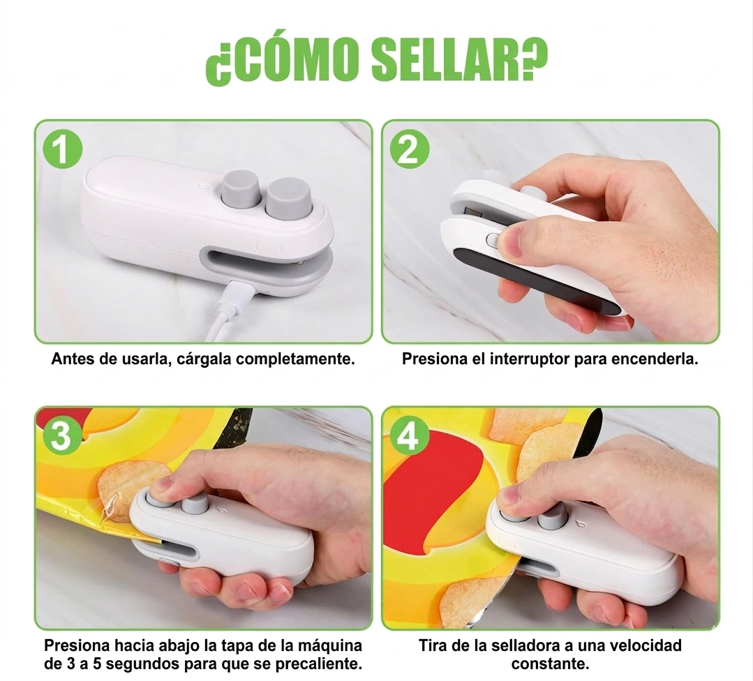 Mini Sellador de Bolsas (Recargable USB)